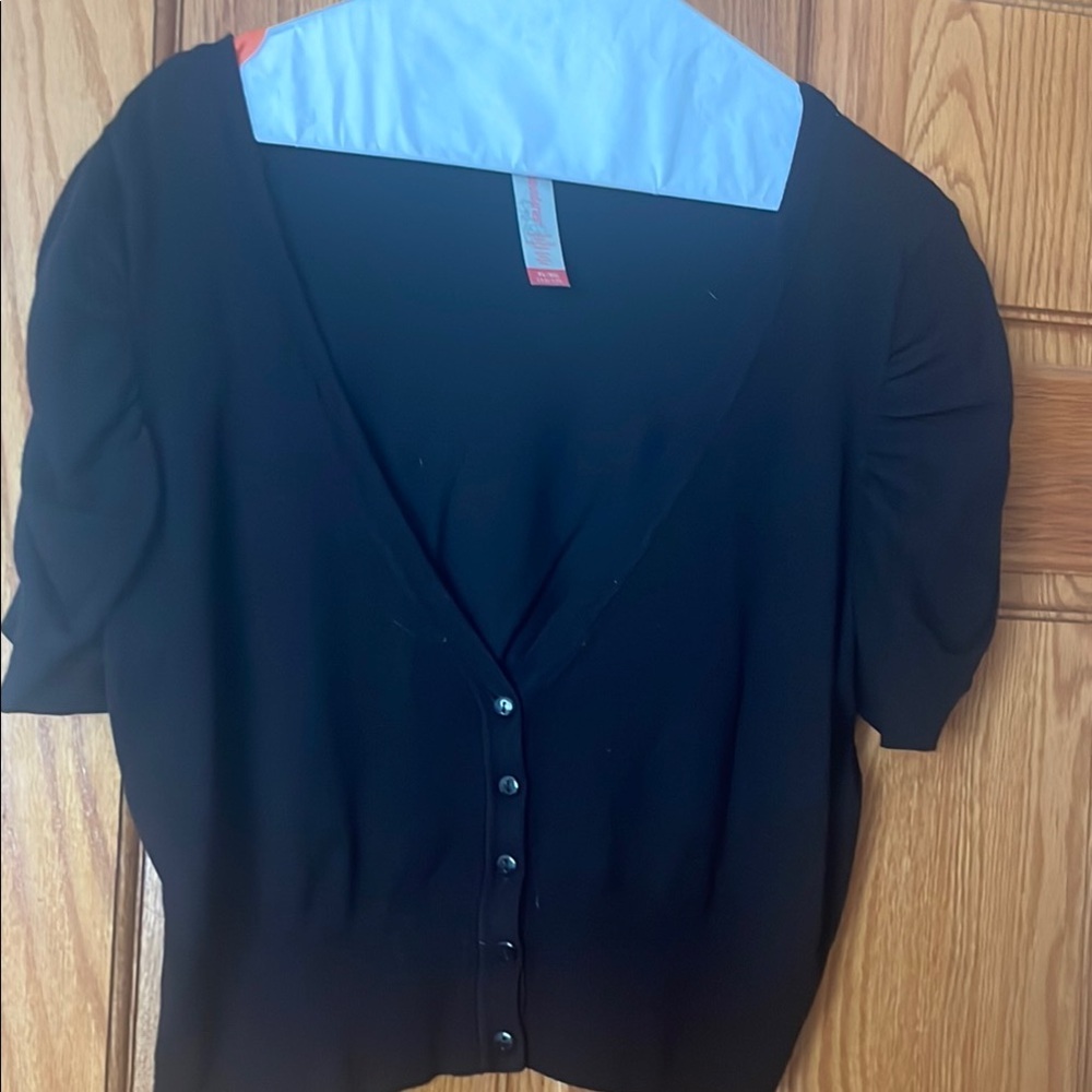 Black Button-Up Women's Top